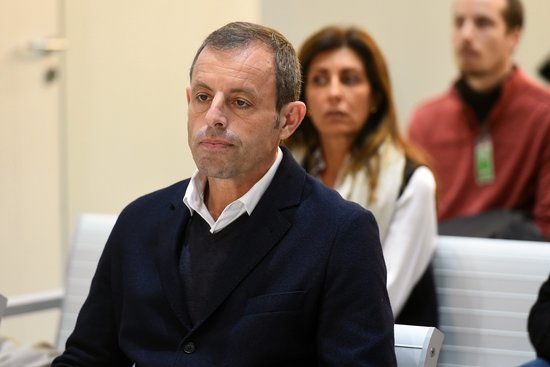 Former FC Barcelona president Sandro Rosell in court on February 25 2019 (image courtesy of Pool EFE)